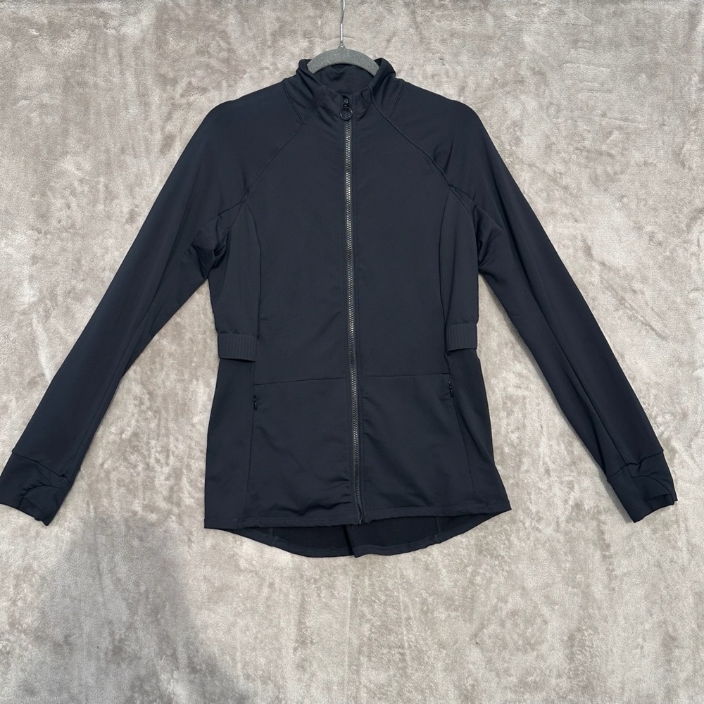 Fabletics Black Full Zip Athletic Jacket Women’s Performance Activewear Sz L
